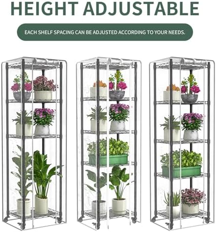 indoor greenhouse with grow lights 40w , 15.7" showing dimensions
