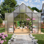 10x24 ft polycarbonate greenhouse large heavy duty aluminum, close-up detail