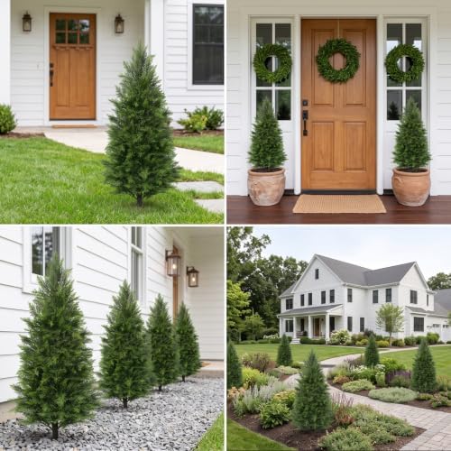 aokiie 3ft artificial cedar tree for outdoors, uv on a desk or shelf