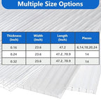 dgsl 14 pcs polycarbonate greenhouse panels, 6' x, front angle view