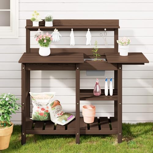 serwall outdoor potting bench set of 2 with, package contents