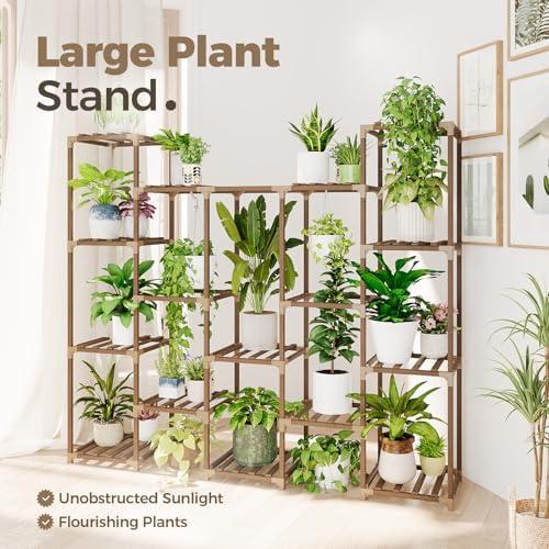 bamworld large hanging plant stand indoor tall plant, side view