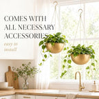 acelist gold hanging planter for indoor plants, set, view 9
