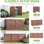 3-panel outdoor air conditioner fence screen, outside wood, package contents