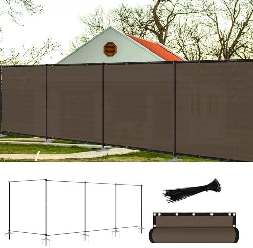 outdoor 6' x 24' privacy fence with iron, main product view