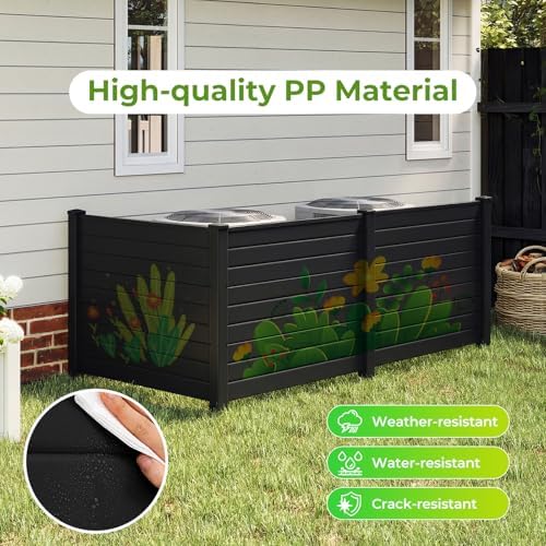 giantex no-dig air conditioner fence, 3 panels, 48''w, close-up detail