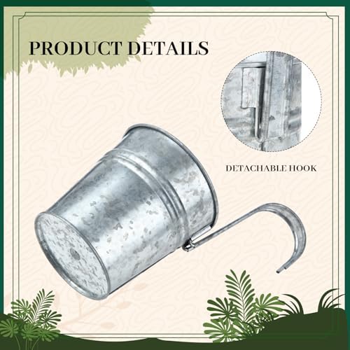 hanging flower pots planters for outdoor, silver showing dimensions