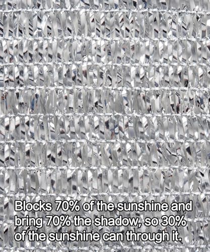 70% reflective aluminum shade cloth 13x24 ft – shown in use