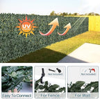 coarbor 3 packs 39"x117" artificial ivy privacy fence showing dimensions