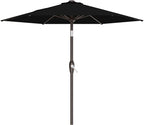 AreShark 7.5FT Patio Umbrella Table Market Umbrella with 6 Sturdy Ribs, Button Tilt/Crank, Heavy-Duty Outdoor Umbrellas for Pool, Deck, Garden and Backyard, Black