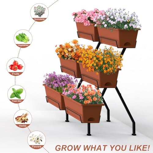 vertical garden planter 3 tier vertical raised garden, side view