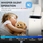 whynter dual hose smart portable air conditioner, 14000, side view