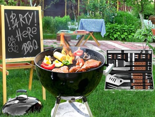 poligo 22pcs heavy duty bbq grill accessories set, view 9