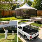 cool area 60-70% mesh tarp shade screen with, front angle view