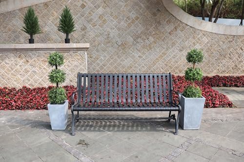 all season green 3ft artificial outdoor boxwood topiary, close-up detail