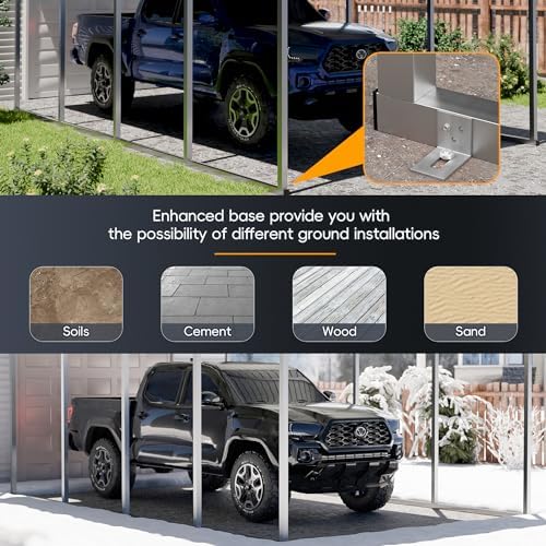 10x15 ft heavy duty metal carport kits with, package contents