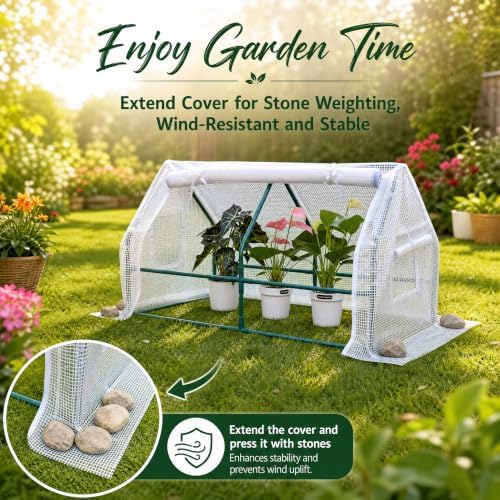 solayis mini greenhouse kit, 47.2" l x 23.6" on a desk or shelf