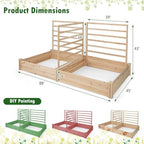 costway raised garden bed with 2 planter boxes, side view