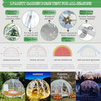 garden dome 12ft clear tent outdoor for garden, side view