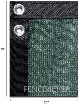 8'x50' 8ft tall 3rd gen olive green fence, front angle view