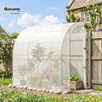 outsunny 7' x 4' x 7' outdoor lean shown in use