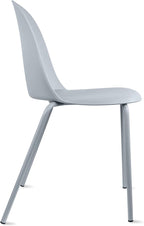 2xhome Modern Stackable Armless Dining Chair | Plastic Shell Seat with Metal Legs | Indoor or Outdoor Use | Home Kitchen Patio (1, Grey, No Padding)