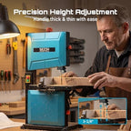seesii benchtop band saw for woodworking: 3a-120v bandsaw, side view