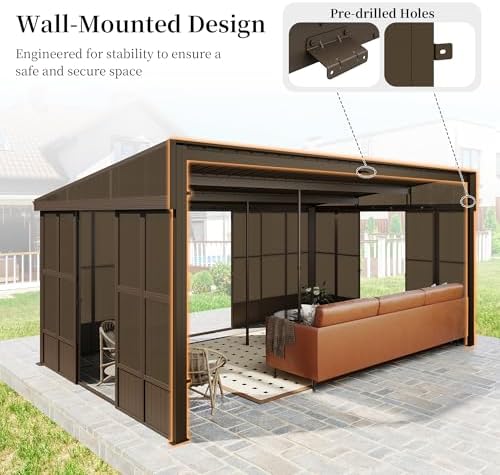 domi 12x16ft sunroom, wall mounted sunroom kit with, package contents