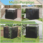3 panels air conditioner fence, 47" w x, side view