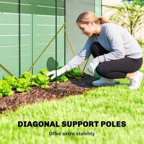 outsunny mini greenhouse portable roll-up door 78.7" x, close-up detail