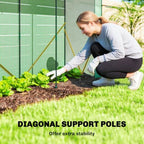 outsunny mini greenhouse portable roll-up door 78.7" x, close-up detail