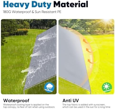 quictent 10x15 ft heavy duty car canopy galvanized, front angle view