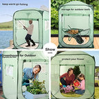 porayhut pop up greenhouse tent,portable x-large walk-in flower, front angle view
