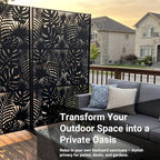metal privacy screen outdoor – 72in decorative laser shown in use