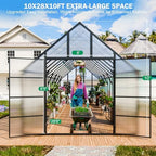 cdcasa 10x28 ft greenhouse for outdoors,large easy assembly shown in use
