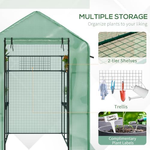 outsunny 7' x 5' x 6' walk-in greenhouse, package contents