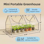 portable mini greenhouse, 47"x24"x24" greenhouses for outdoors with shown in use