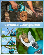 seesii 4-in-1 pole saw & pruning shears combo showing dimensions