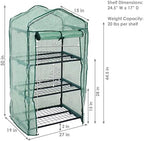 sunnydaze outdoor portable 3-tier mini greenhouse with roll-up, close-up detail