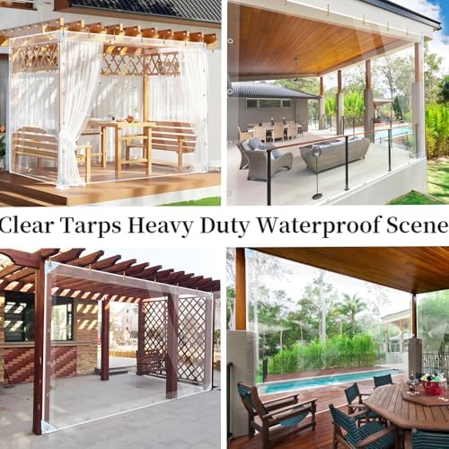 clear tarps with grommets, 6x6.5ft heavy duty waterproof, close-up detail