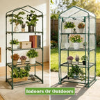 mini greenhouse for indoor outdoor, small plants green shown in use