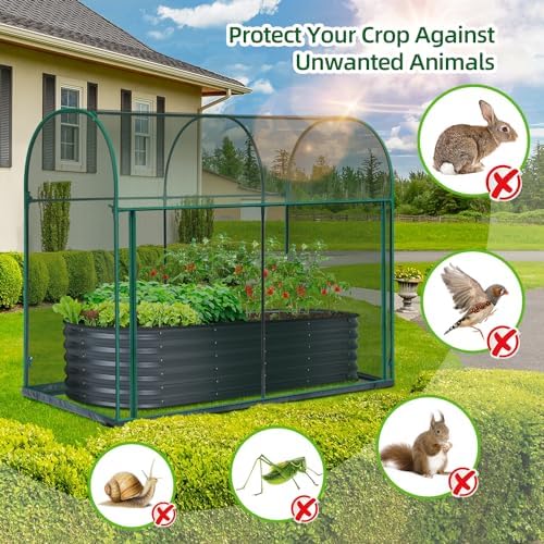 ohuhu crop cages for garden plant: 6x3x5 ft, close-up detail