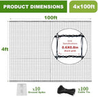 4x100ft deer fence netting for garden, 55gsm plastic shown in use