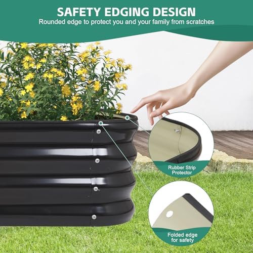 4 in 1 galvanized raised garden bed, 5x3x1ft, package contents