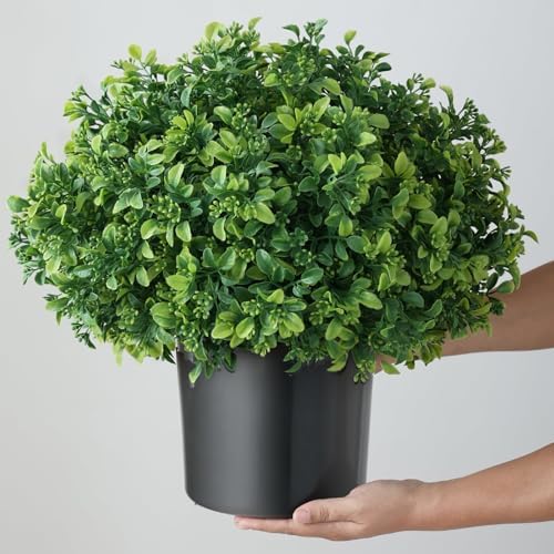 2 sets artificial boxwood topiary ball trees for, package contents