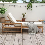 vilrocaz outdoor acacia wood chaise lounges with 6-position, close-up detail