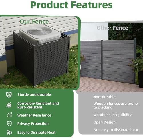 47" w x 48" h air conditioner fence showing dimensions