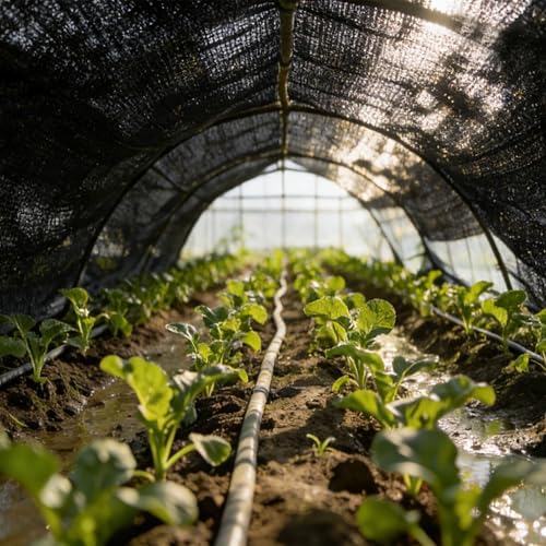 garden shade cloth suitable for plants outdoor vegetables, close-up detail