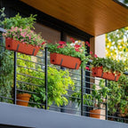 eteli railing planter box 6 pack balcony planters, side view