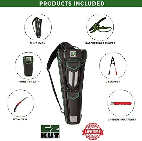 ez kut g2 fully loaded sling pak- garden shown in use